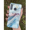 Husa Samsung Galaxy S21 Ultra, Marble Silicon Albastru